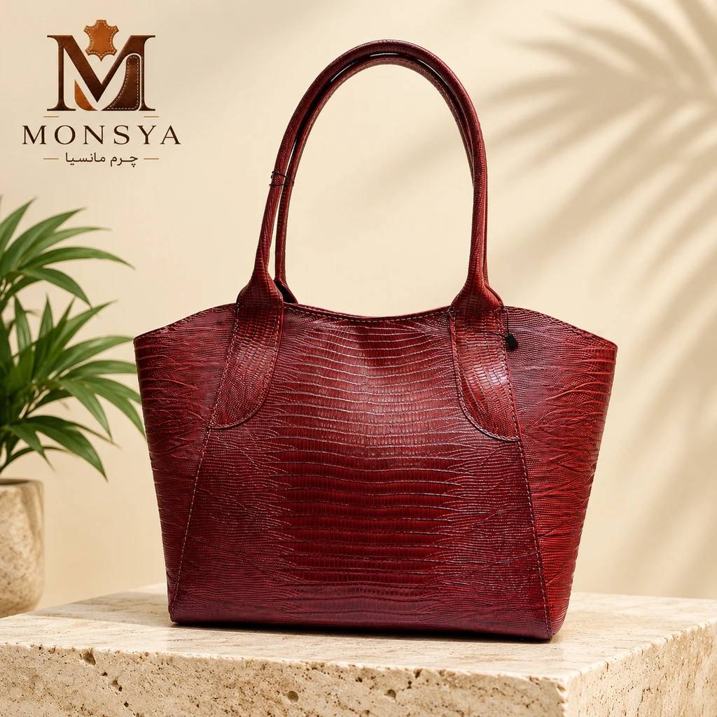 کیف چرم طبیعی زنانه دستی و دوشی طرح ساویناز
