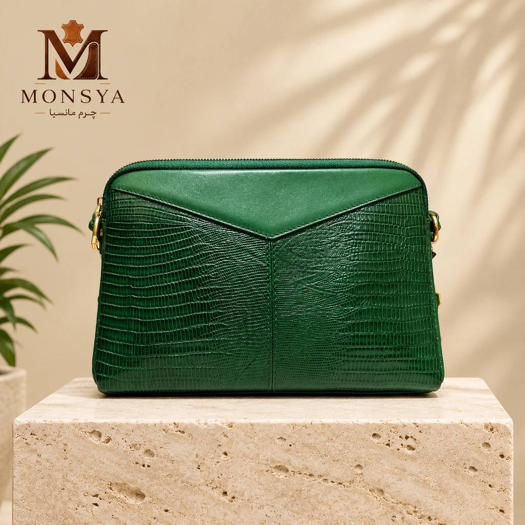 کیف چرم طبیعی زنانه دستی طرح نسیم