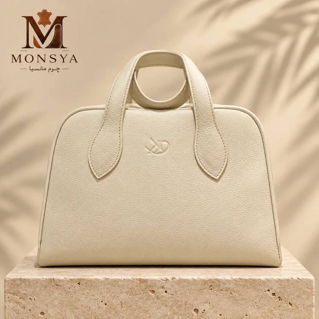 کیف چرم طبیعی زنانه دستی طرح مینو