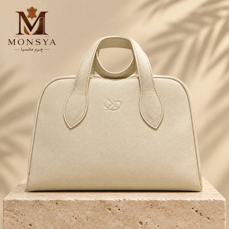 کیف چرم طبیعی زنانه دستی طرح مینو