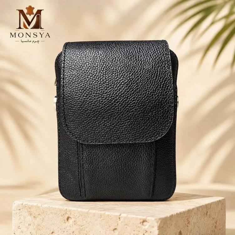 کیف چرم طبیعی گاوی، دست دوز، دوشی اسپورت، طرح: کرو ،فلوتر ، لیزارد