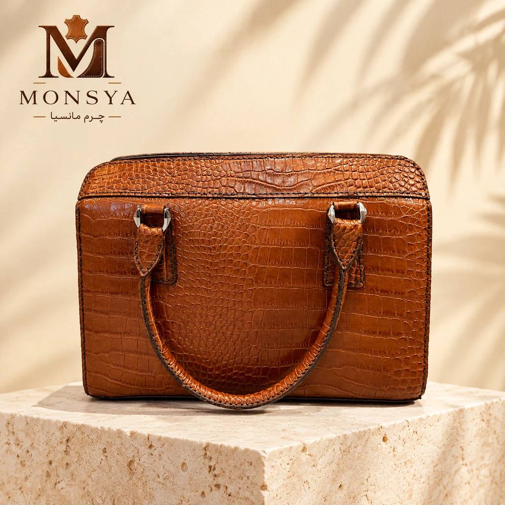 کیف چرم طبیعی گاوی، دست دوز ، دستی ، اداری، طرح کرو